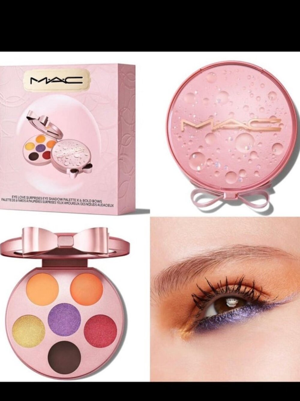 NIB MAC Holiday Eye Love Surprises Eye Shadow Palette x6 Bold Bows